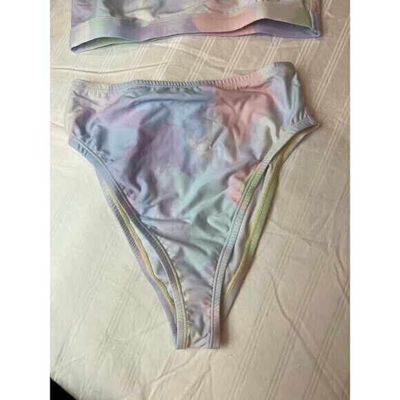 Abstract Pastel Colors Bandeau 2 Piece Bikini‎ Size XS RefN11 - Picture 8 of 9